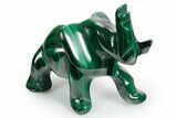 Polished Banded Malachite Elephant Carving - DR Congo #349297-1